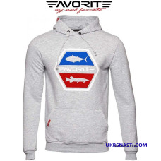 Худи Favorite HM6 шестиугольное лого цвет серый